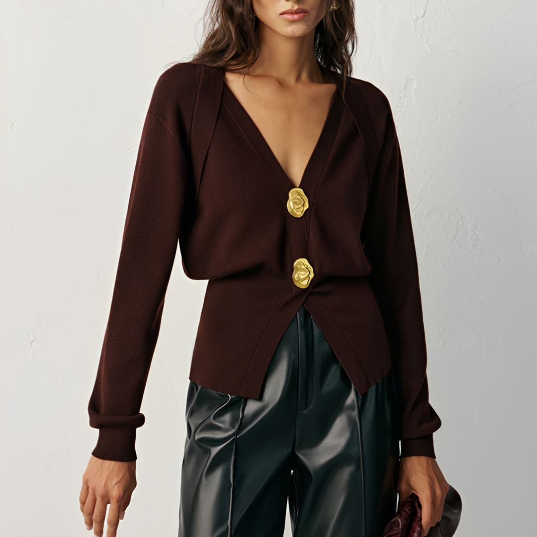 Kisha - Cardigan Élegant au Col en V