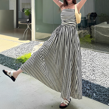 Cindy - Robe Maxi à Rayures Élégante