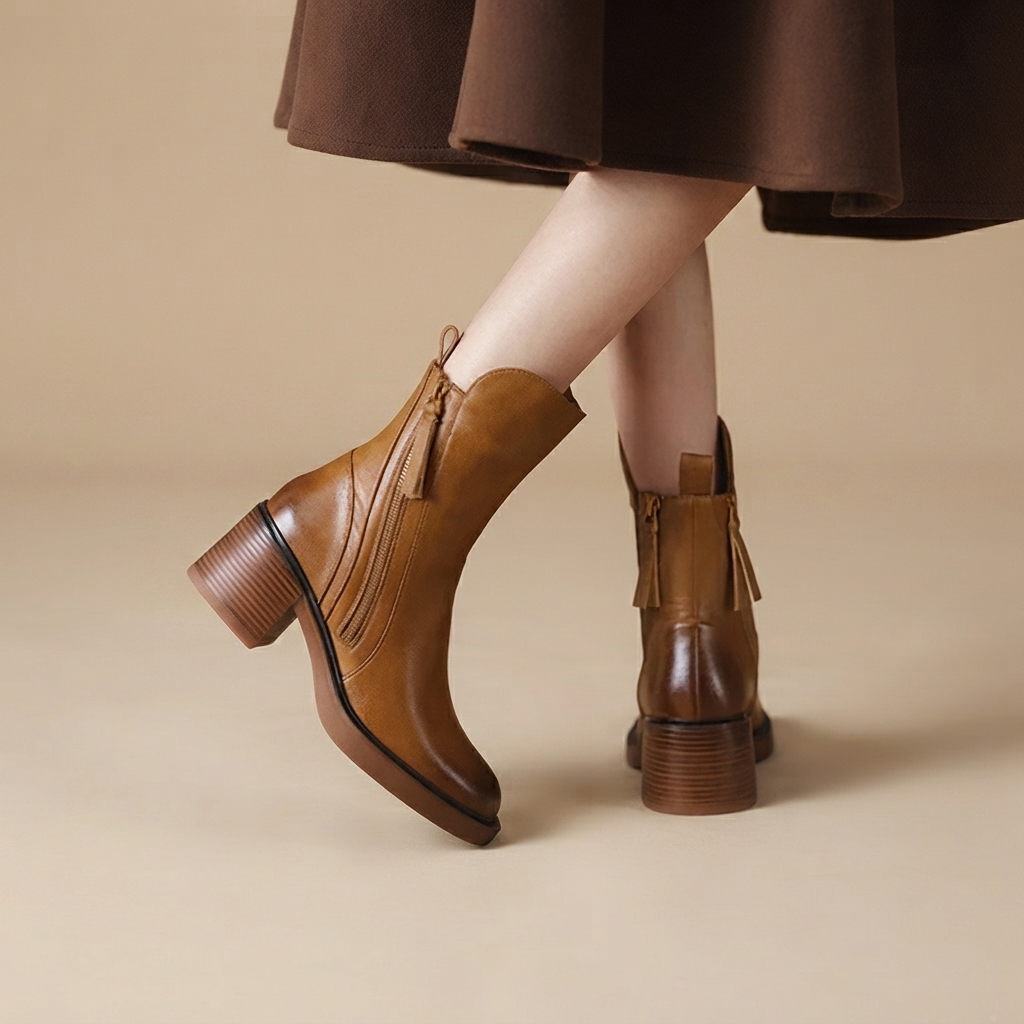 Jadonna - Bottes à Talons Élégantes à Fermeture Éclair