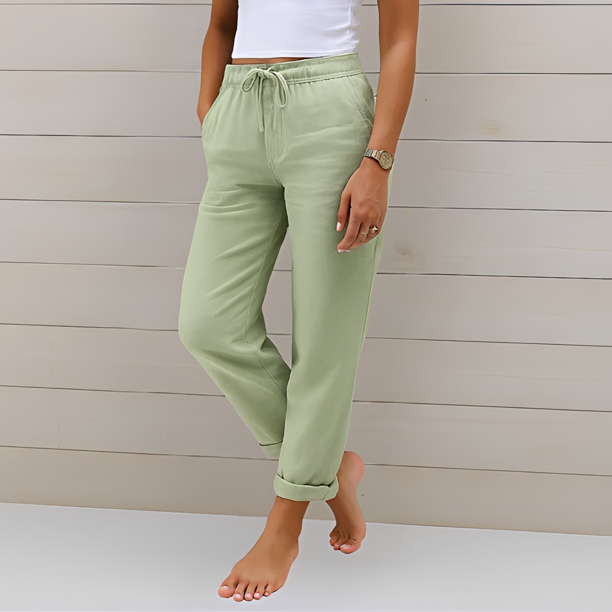 Audrey - Pantalon Décontracté à Cordon