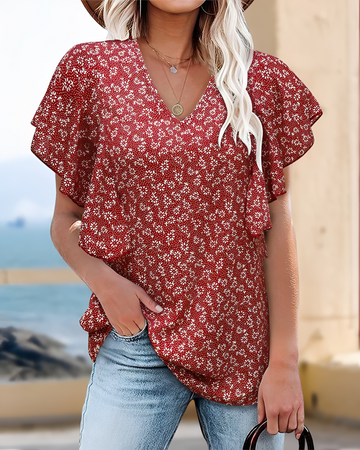 Eleri - Blouse élégante à col en V