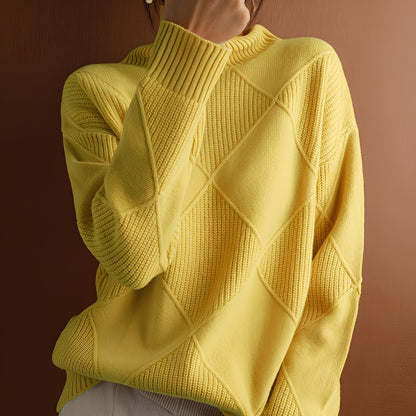 Mariette - Oversized winter sweater with turtleneck for women