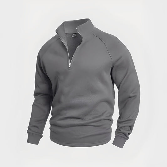 Wiley - Casual fleece sweatshirt with zipper for men
