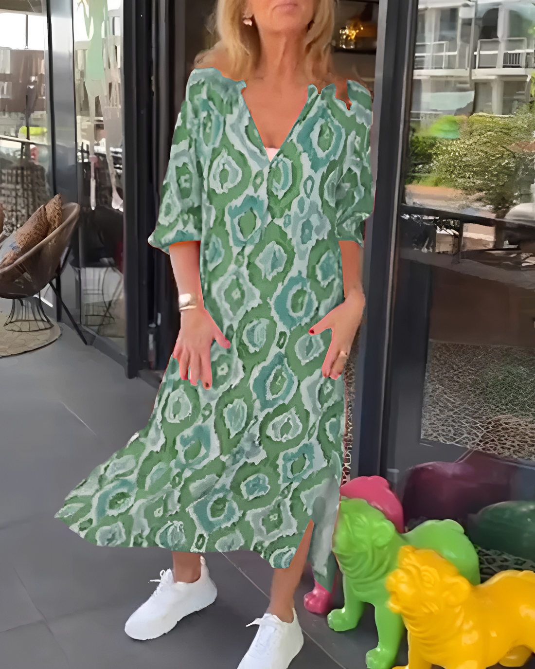 Rachael - Robe Midi Chic à Encolure en V