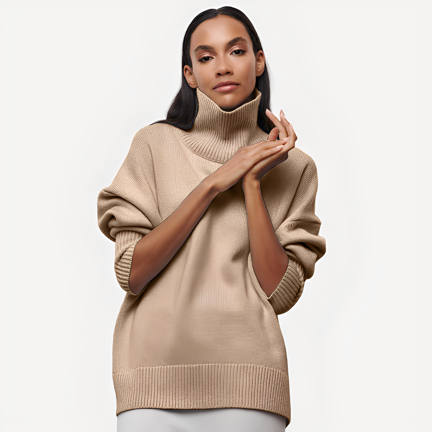 Margery - Grand pull à col montant pour femmes