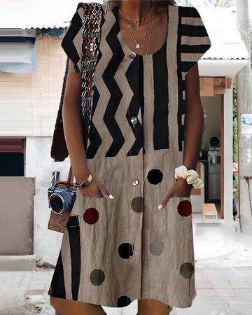 Melinda - Robe courte boutonnée chic