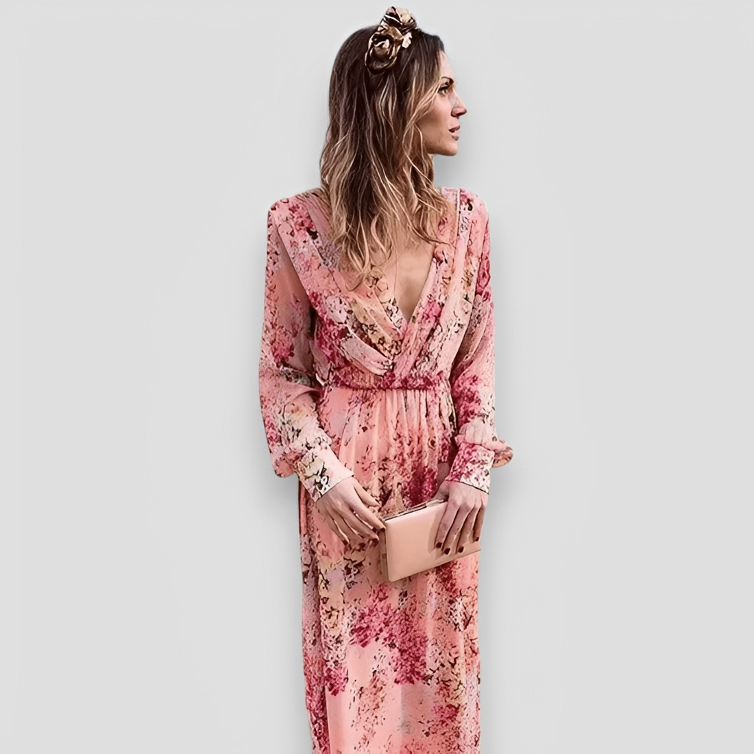 Elanisse - Robe Maxi Élégante à Col en V