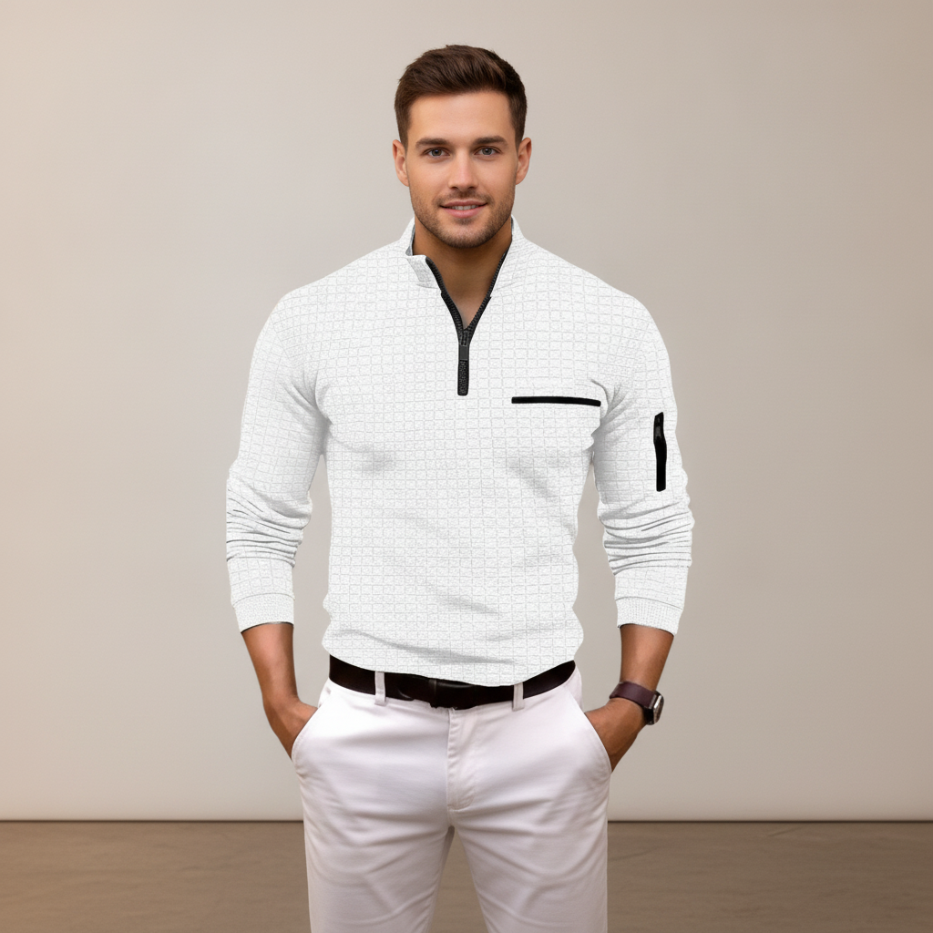 Andrey - Chemise chic avec demi-fermeture éclair