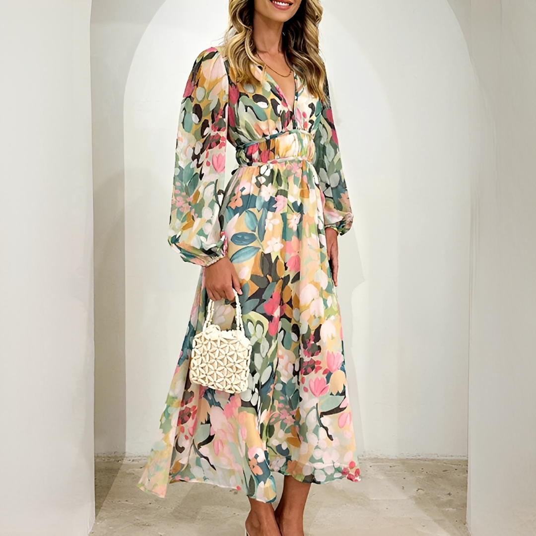 Kiara - Robe Élégante à Manches Longues Fluides