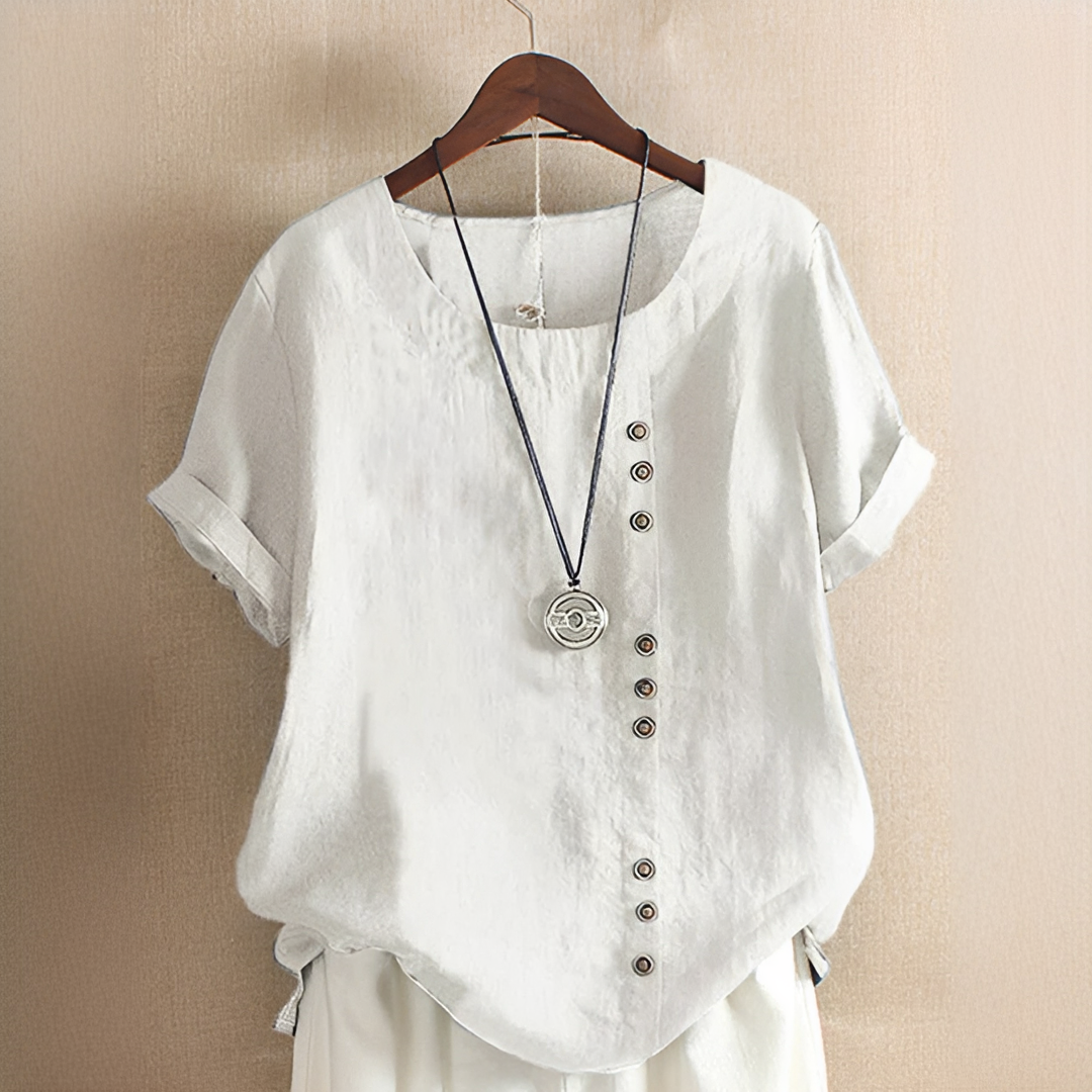 Noelle - Blouse Stylée à Boutons et Coupe Ample