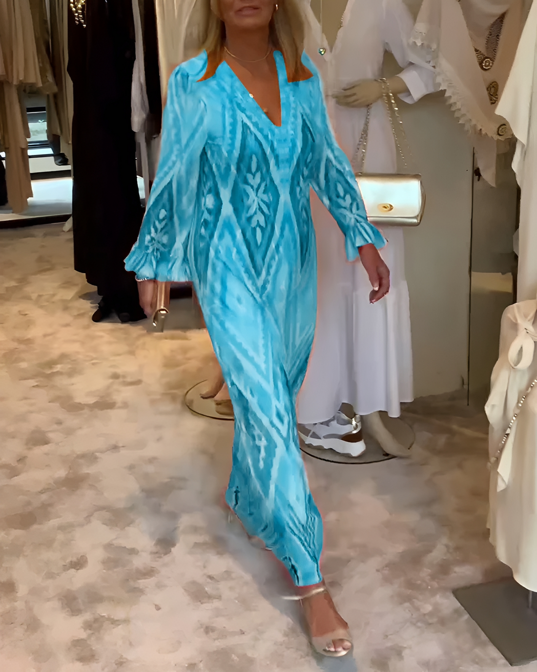 Glynnis - Robe maxi élégante à manches longues