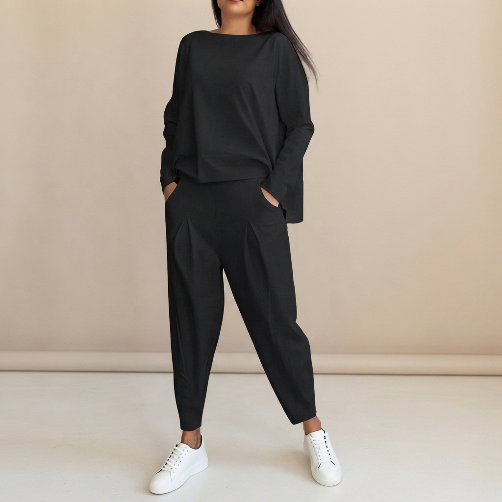 Emilyn - Ensemble Pantalon Décontracté Coupe Ample