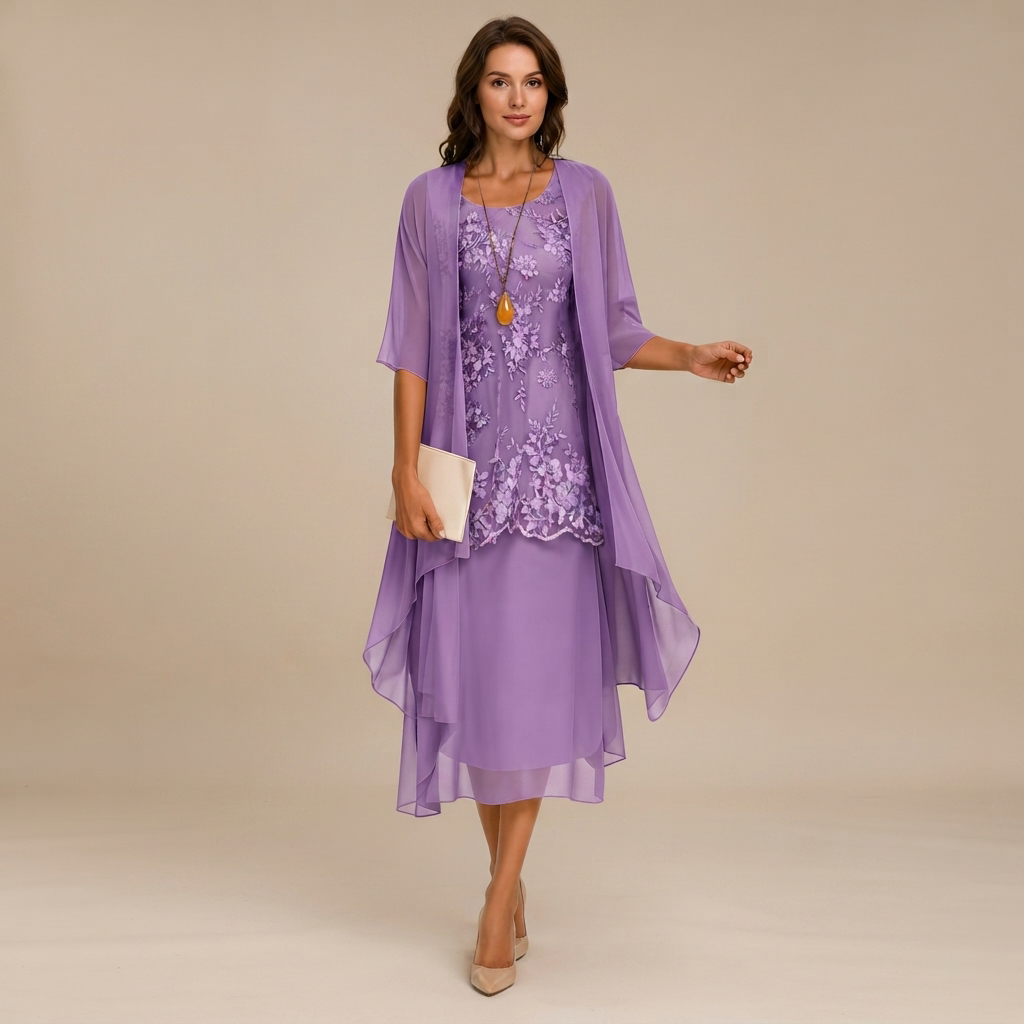 Krystal - Robe midi élégante deux pièces