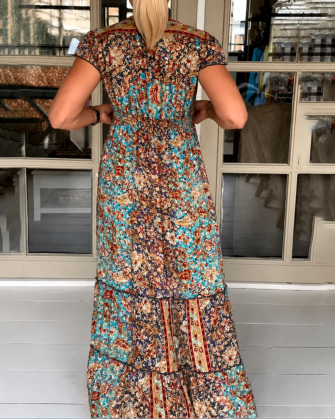 Calneshia - Robe Maxi Chic à Encolure en V