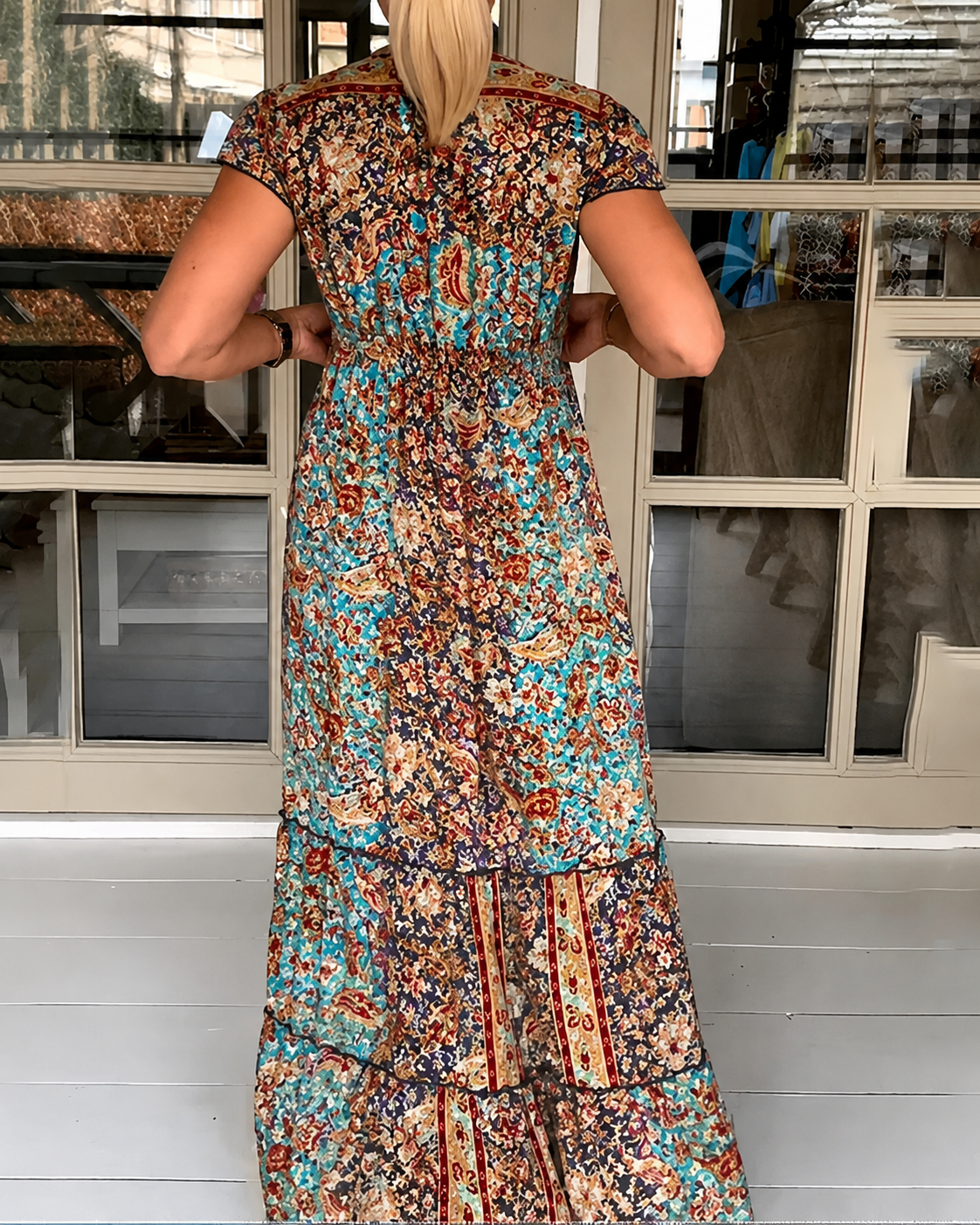 Calneshia - Robe Maxi Chic à Encolure en V