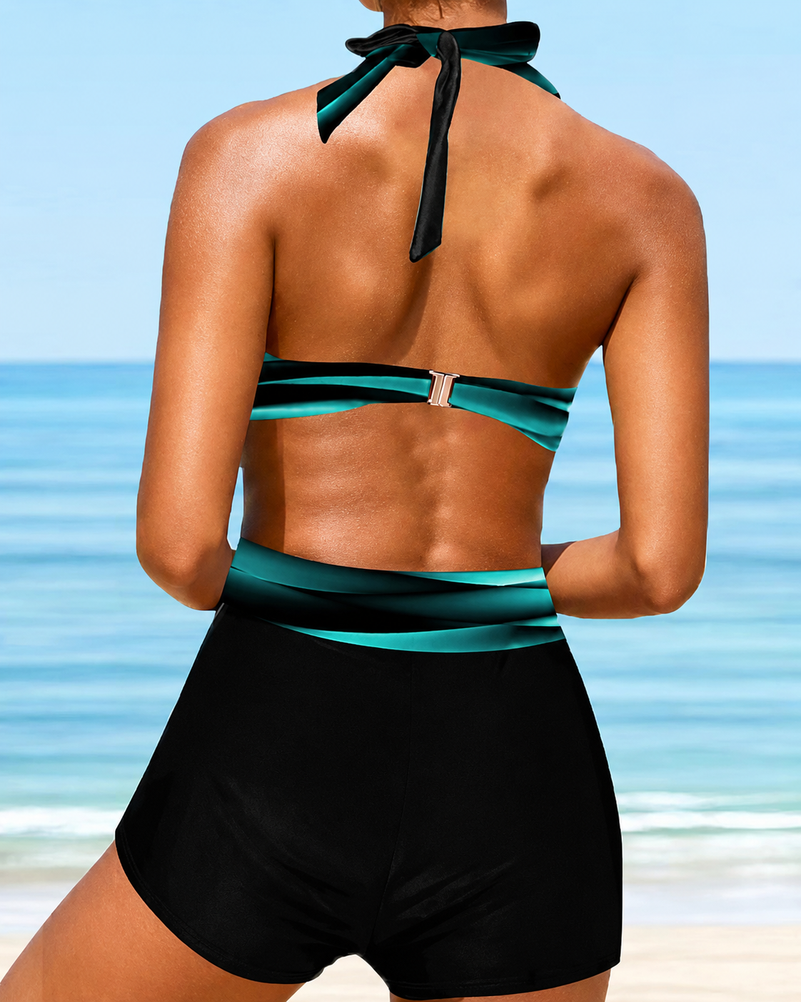 Liyshisha - Ensemble Bikini à Col Halter Croisé