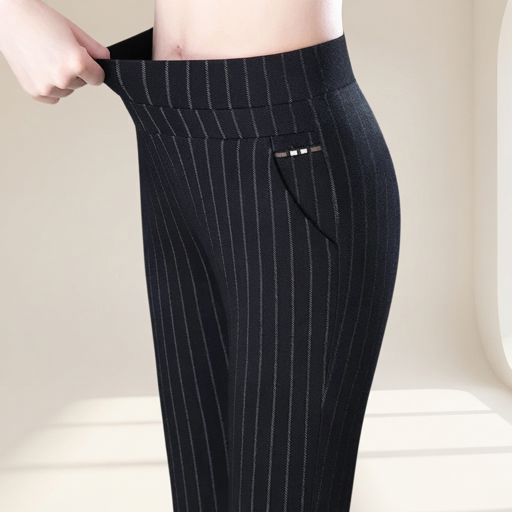 Marga - Pantalon Droit avec Taille Élastique