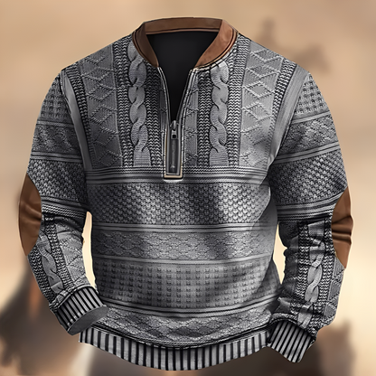 Edmund - Pull à motifs décontracté avec zip pour hommes