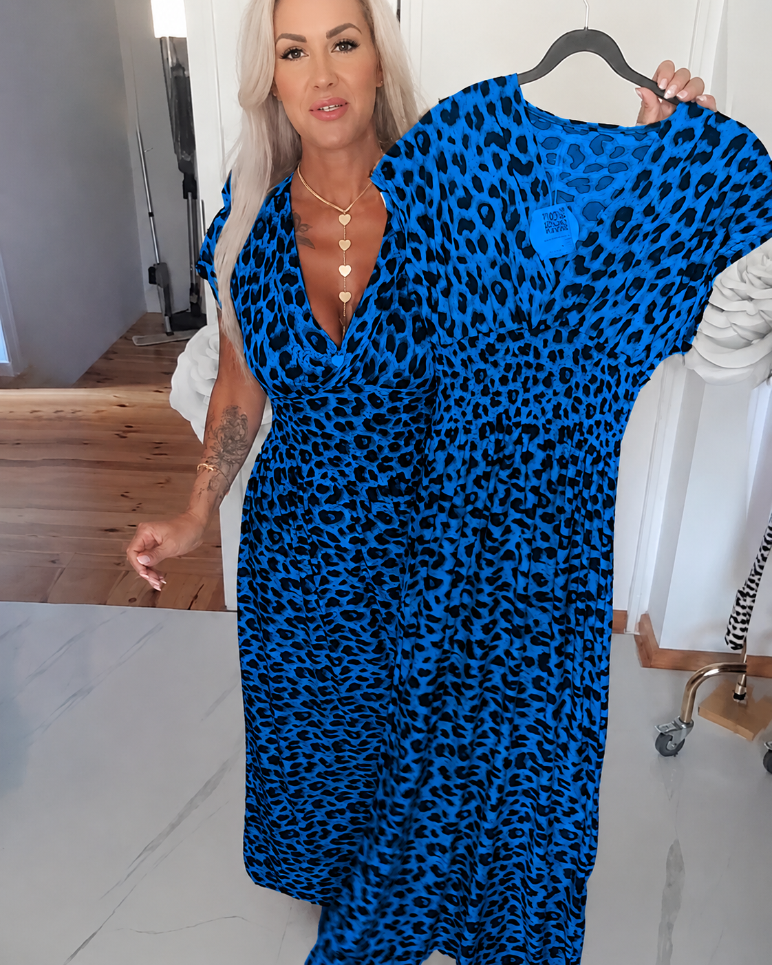 Dyshelle - Élégante Robe Bohème à Encolure en V