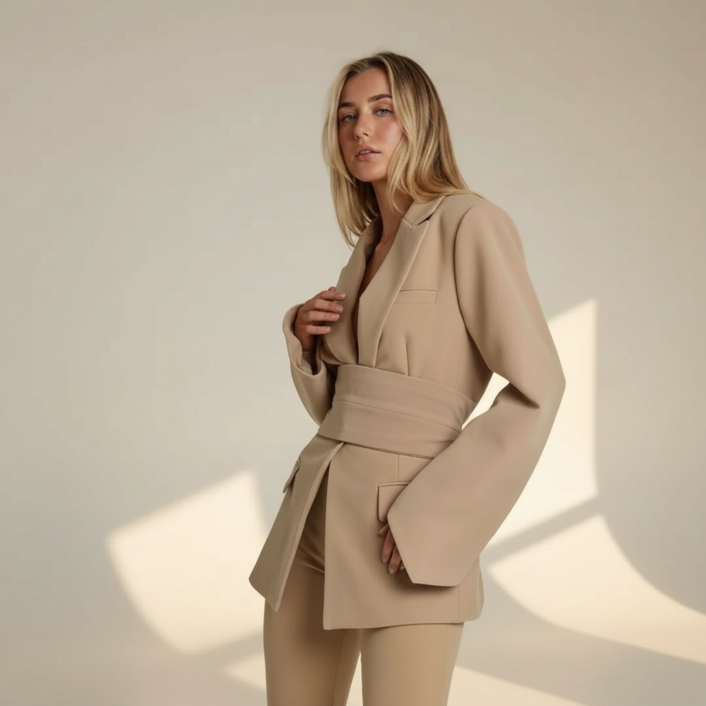 Felena - Blazer Élégant Ceinturé
