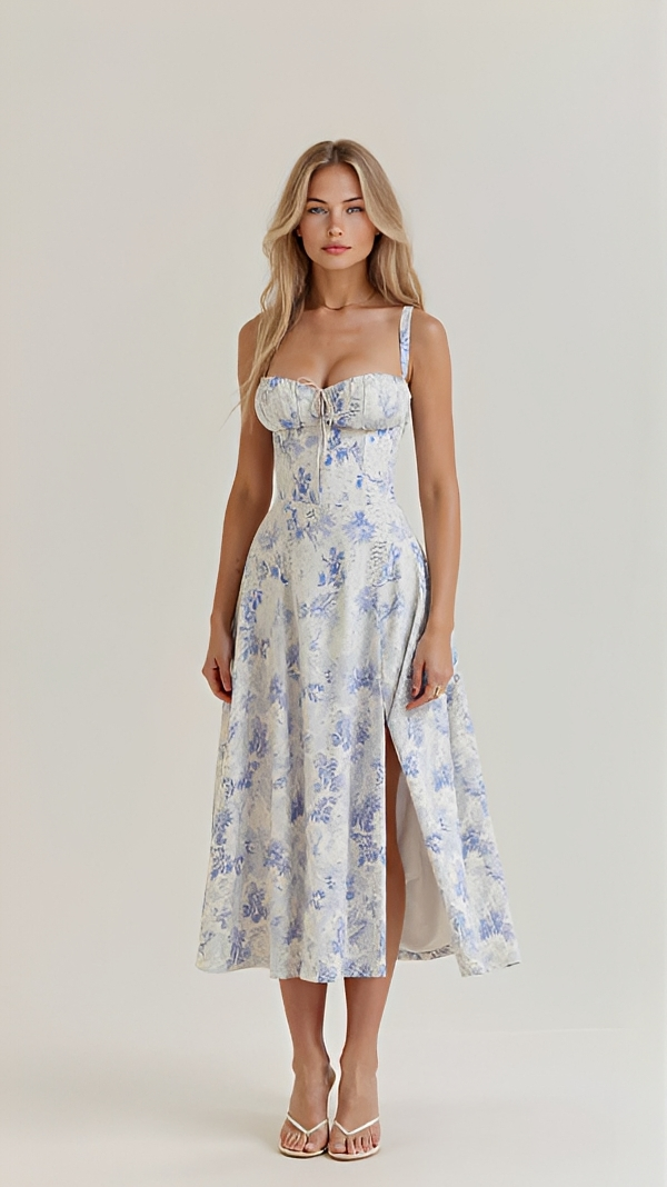 Kiana - Robe Élégante et Chic Fendue Midi