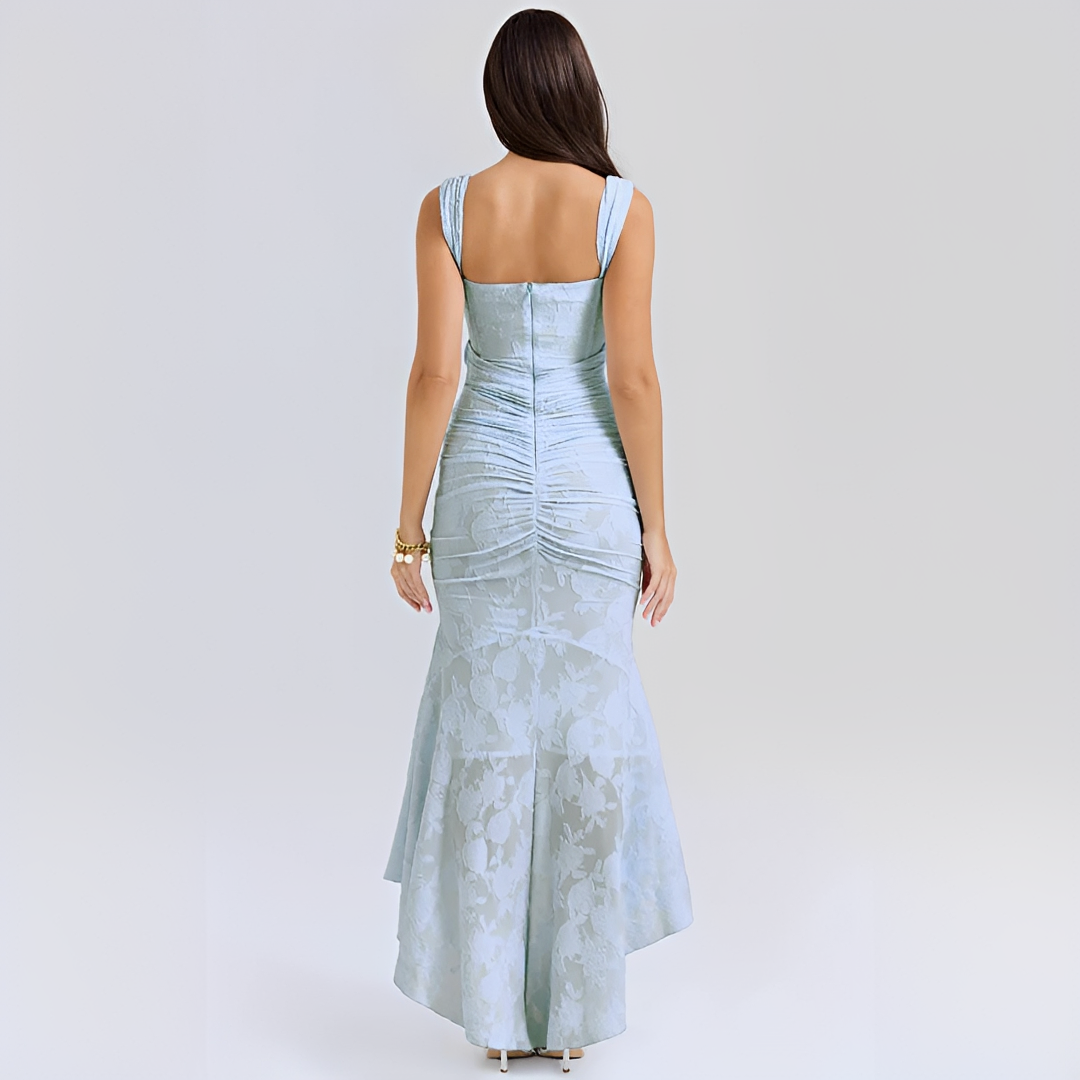 Cynthia - Robe Élégante à Taille Enveloppée Midi