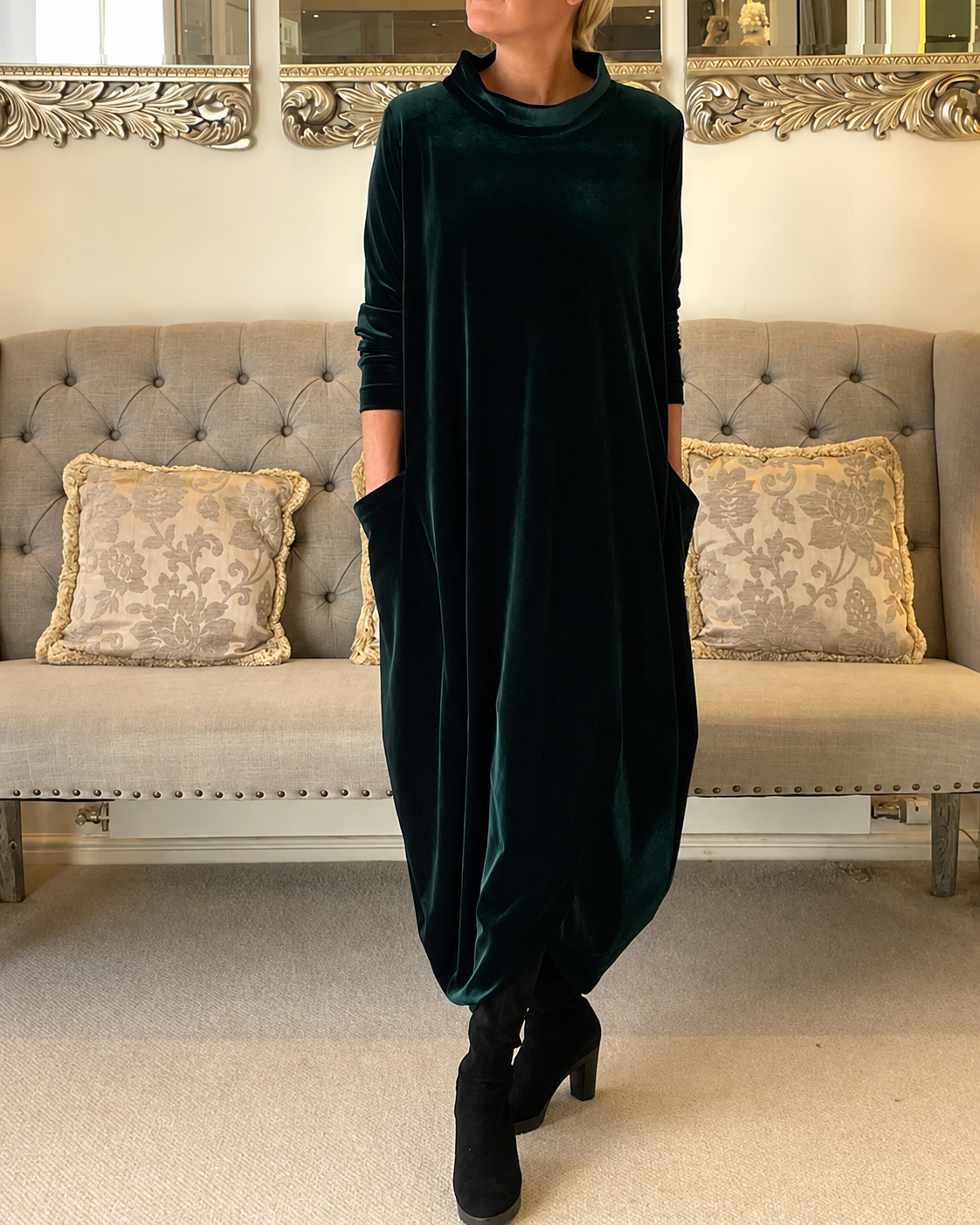 Zalinia - Robe Chic à Col Rond