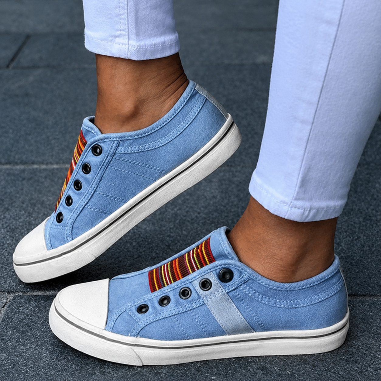 Jorrie - Baskets Classiques en Toile Élastique