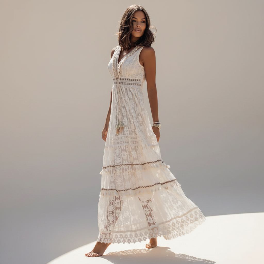 Barbarra - Élégante Robe à Taille Haute