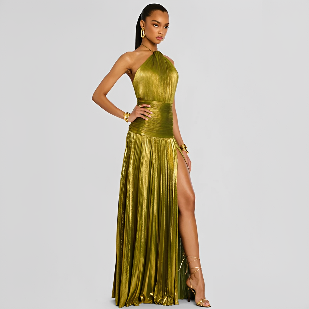 Naira - Robe Élégante Plissée à Fente