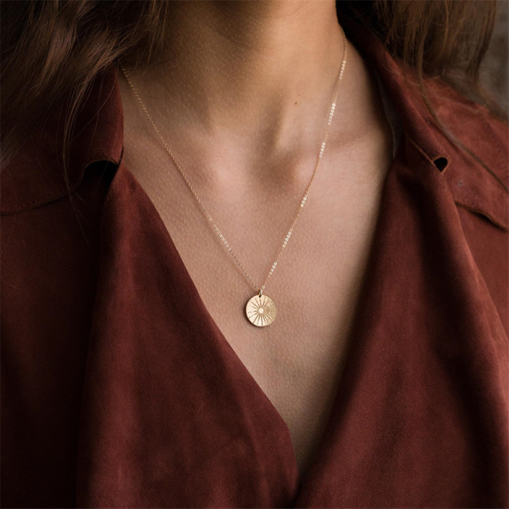 Collier de rayon de soleil - Collier avec petits pendentifs de soleil