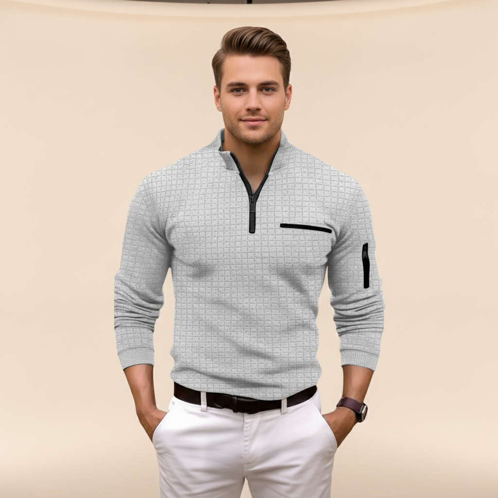 Andrey - Chemise chic avec demi-fermeture éclair