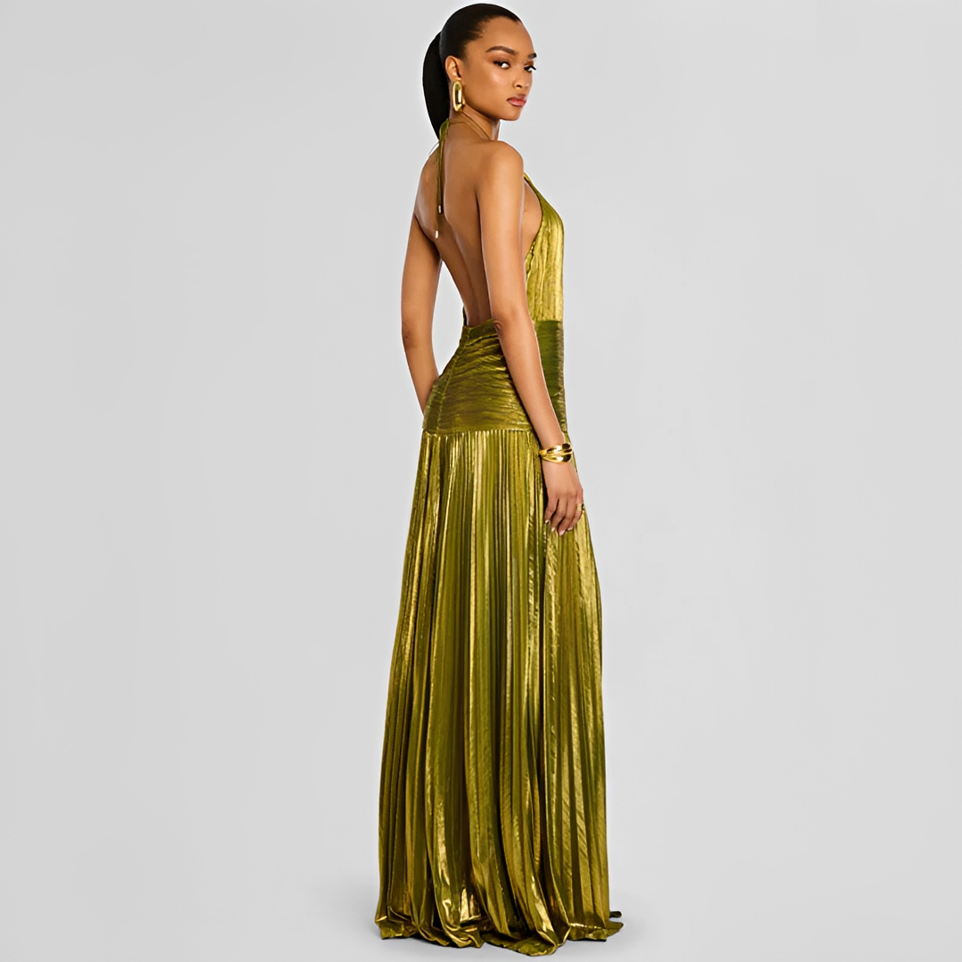 Naira - Robe Élégante Plissée à Fente