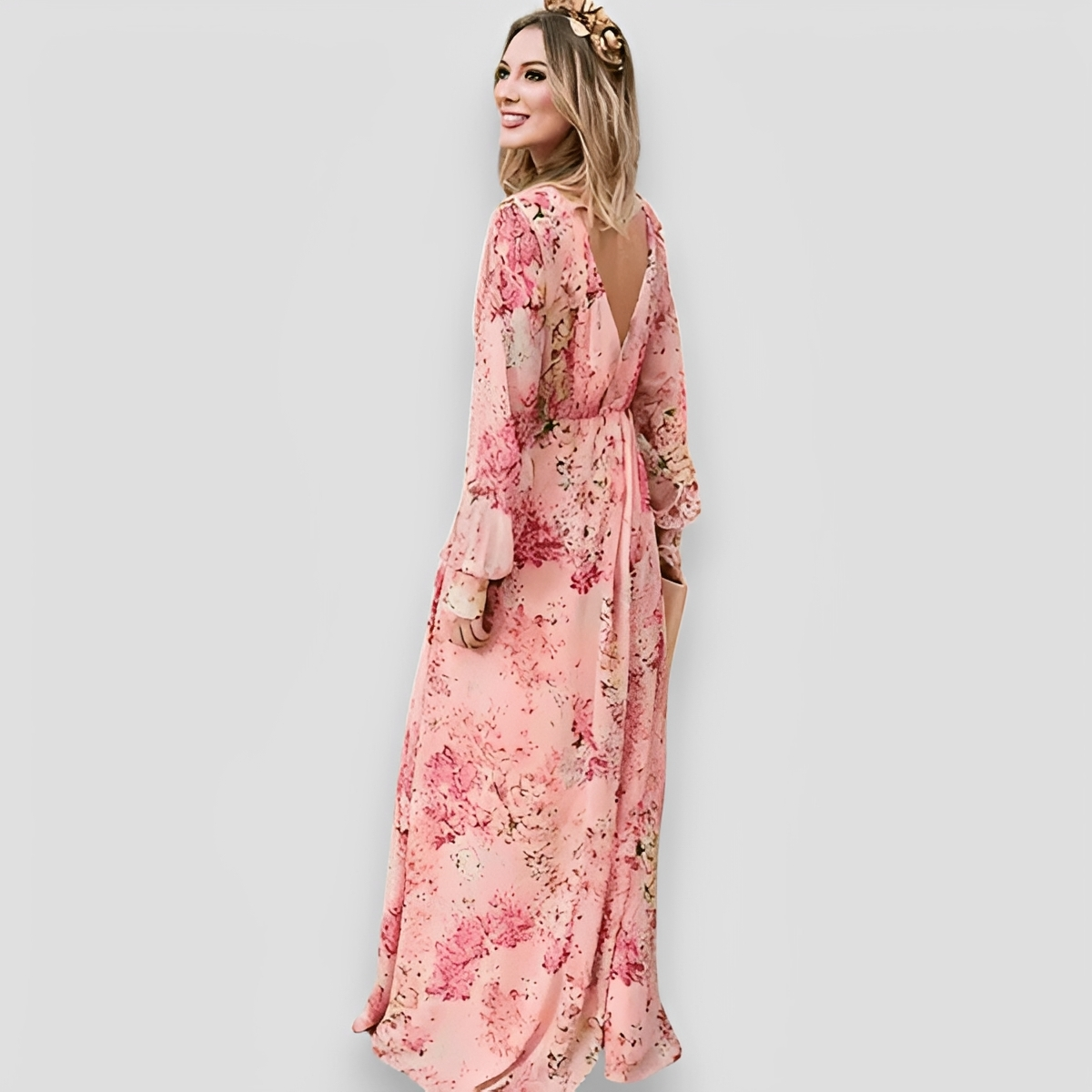 Elanisse - Robe Maxi Élégante à Col en V