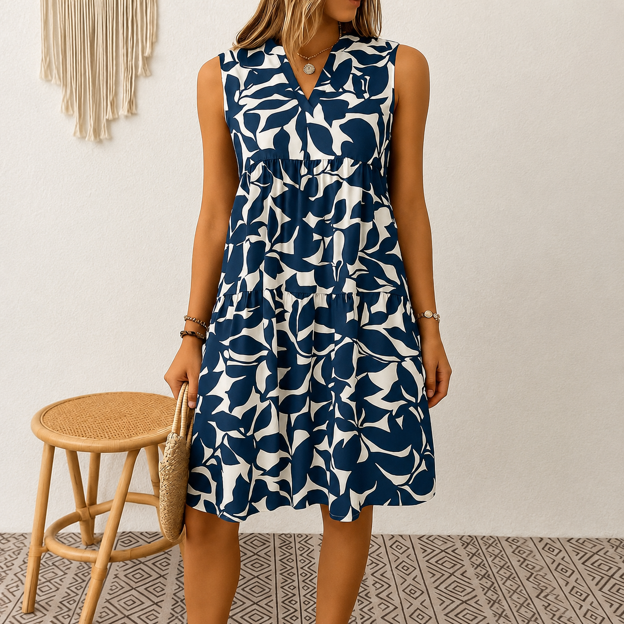 Haidie - Robe Mini Sans Manches Élégante