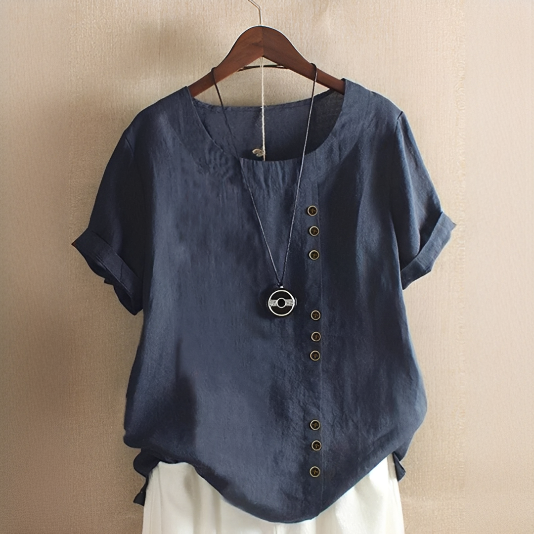 Noelle - Blouse Stylée à Boutons et Coupe Ample