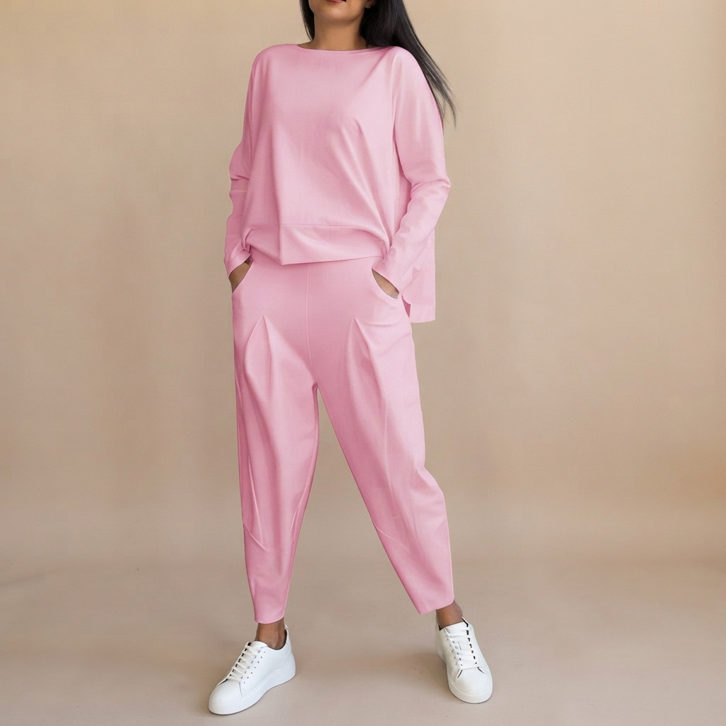 Emilyn - Ensemble Pantalon Décontracté Coupe Ample