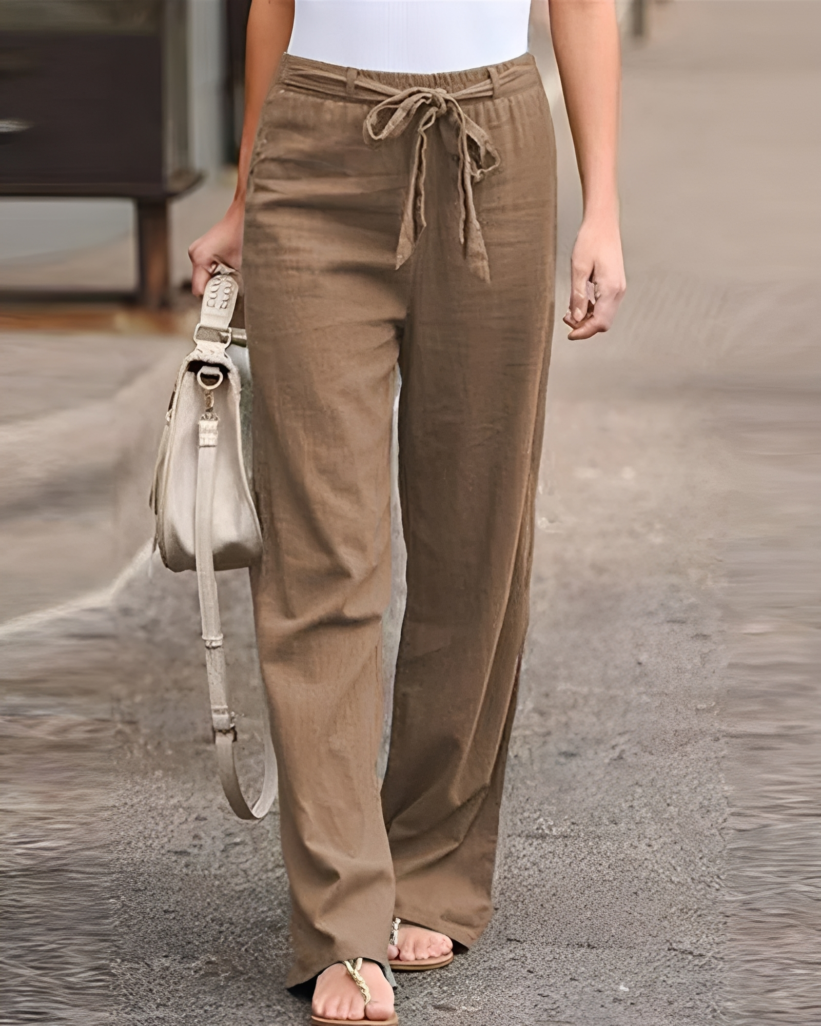 Saniyah - Pantalon avec Taille Extensible et Cordon