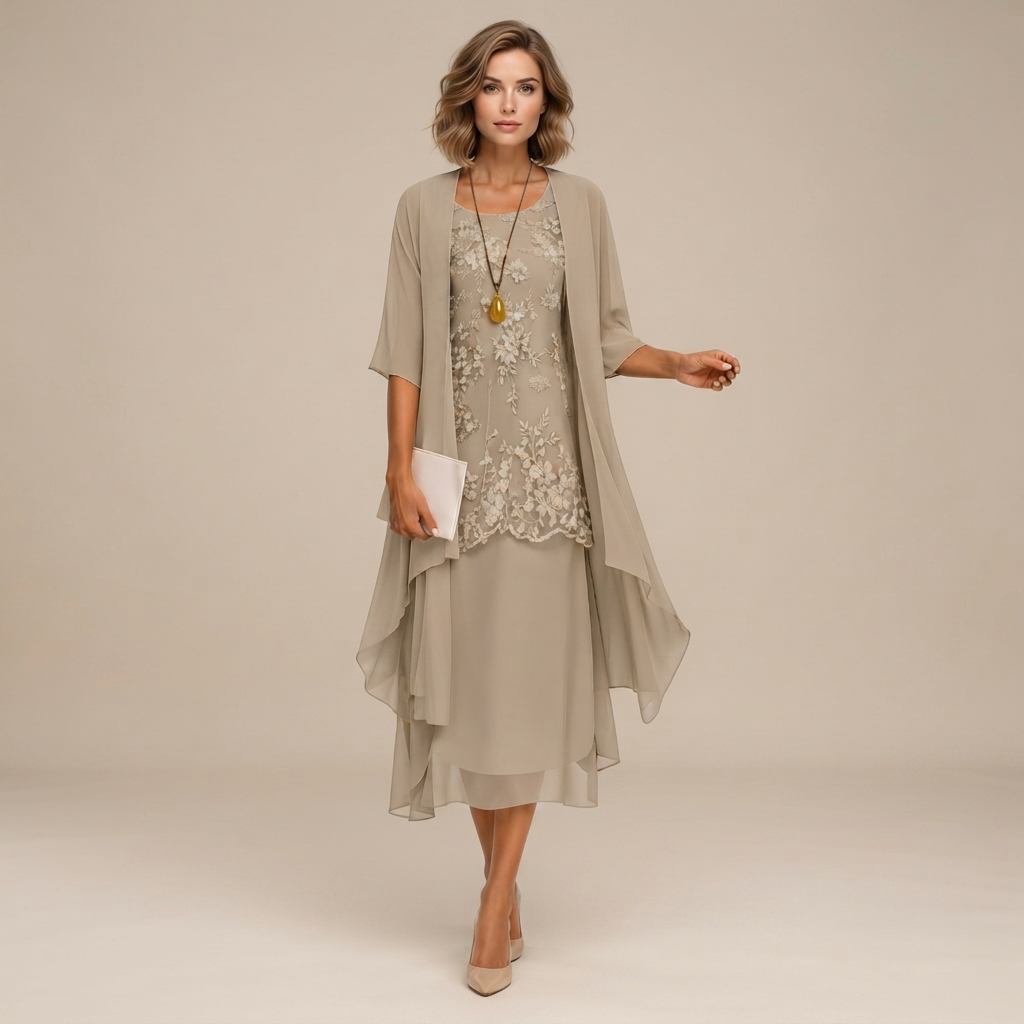 Krystal - Robe midi élégante deux pièces