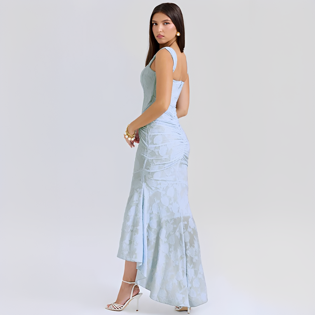 Cynthia - Robe Élégante à Taille Enveloppée Midi