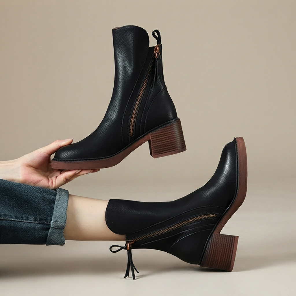 Jadonna - Bottes à Talons Élégantes à Fermeture Éclair