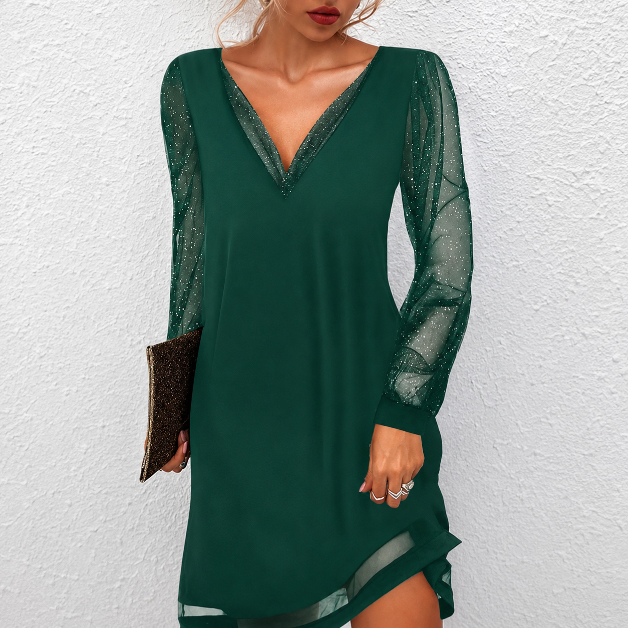 Mierra - Robe Mini Élégante à Col en V
