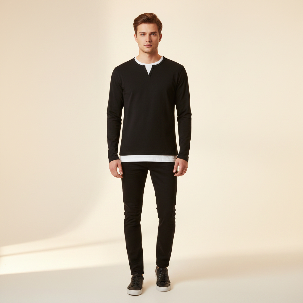 Daryl - Chemise Stylée à Manches Longues et Col V