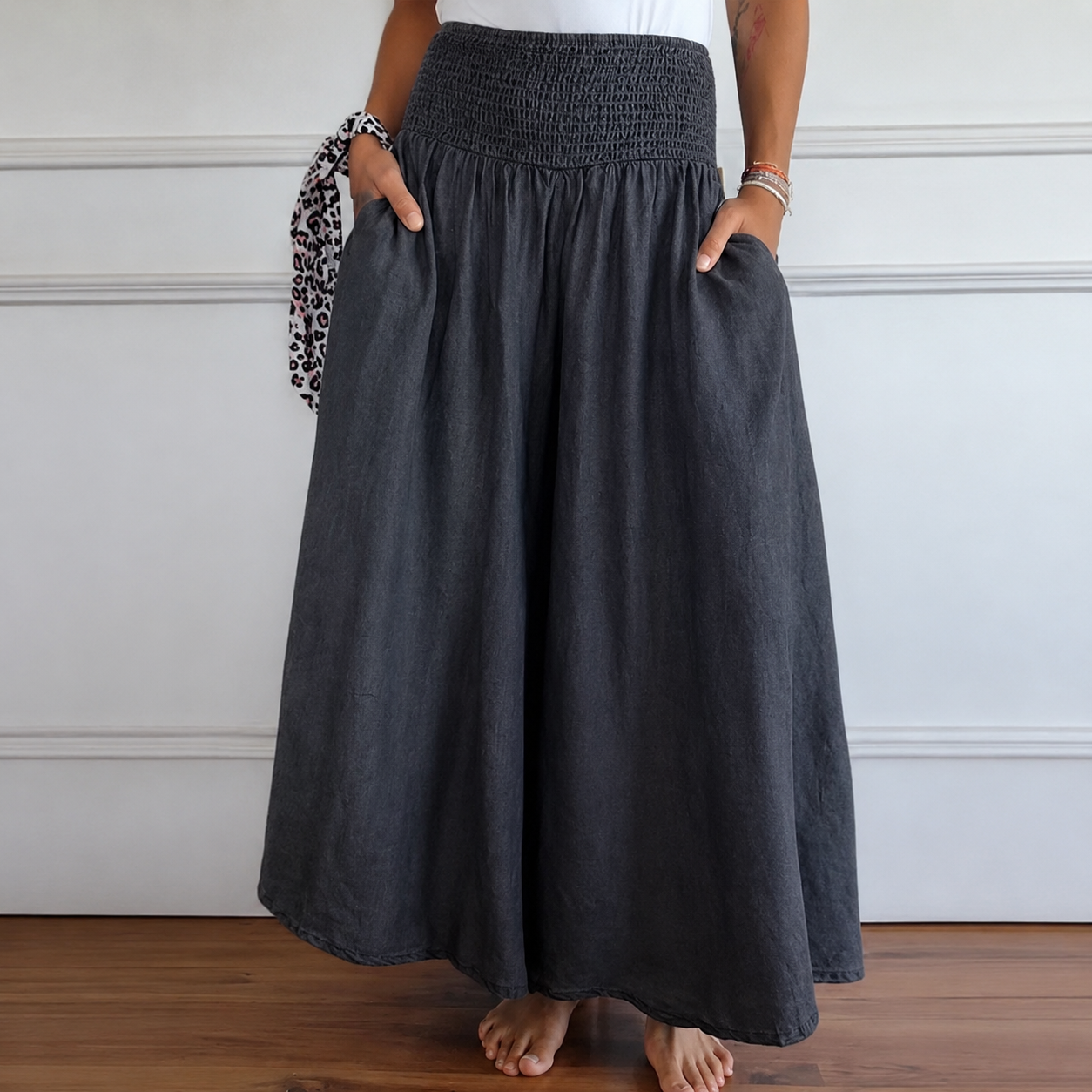 Laurine - Pantalon Décontracté Taille Haute