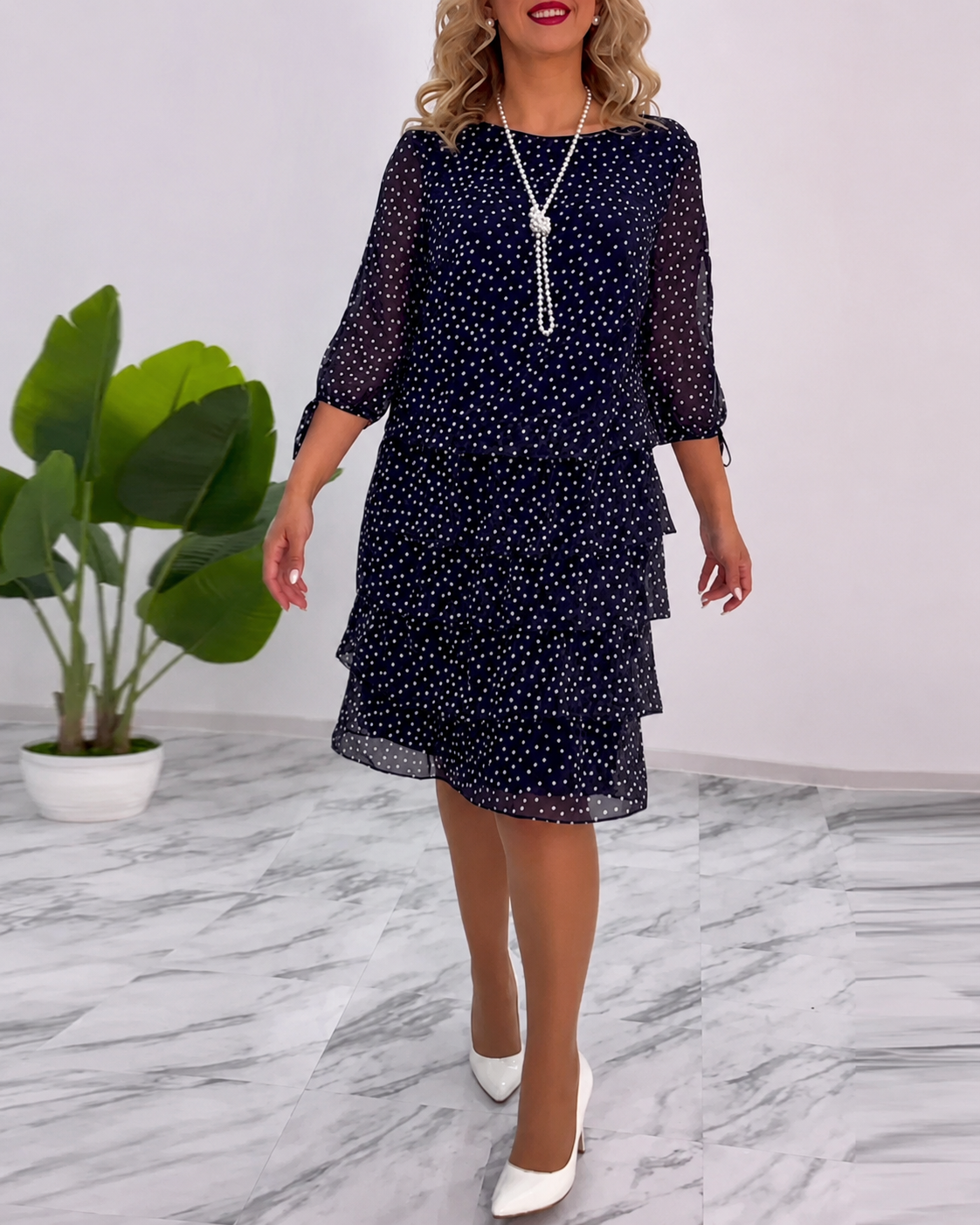 Bezia - Robe Midi Élégante à Couches