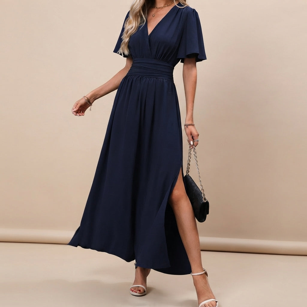 Leyli - Robe Midi Élégante Fendue