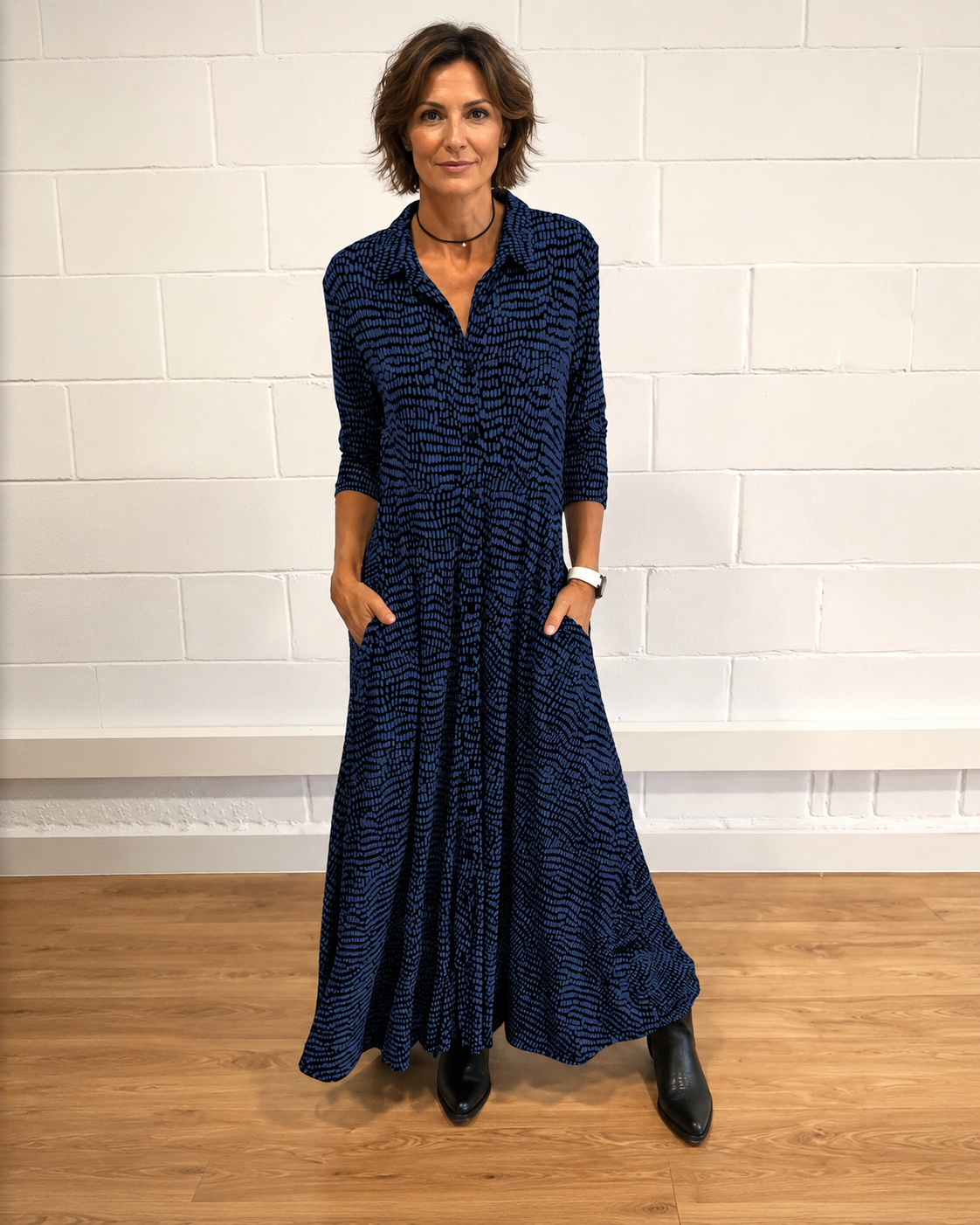 Damiana - Robe Chic à Encolure en V avec Col