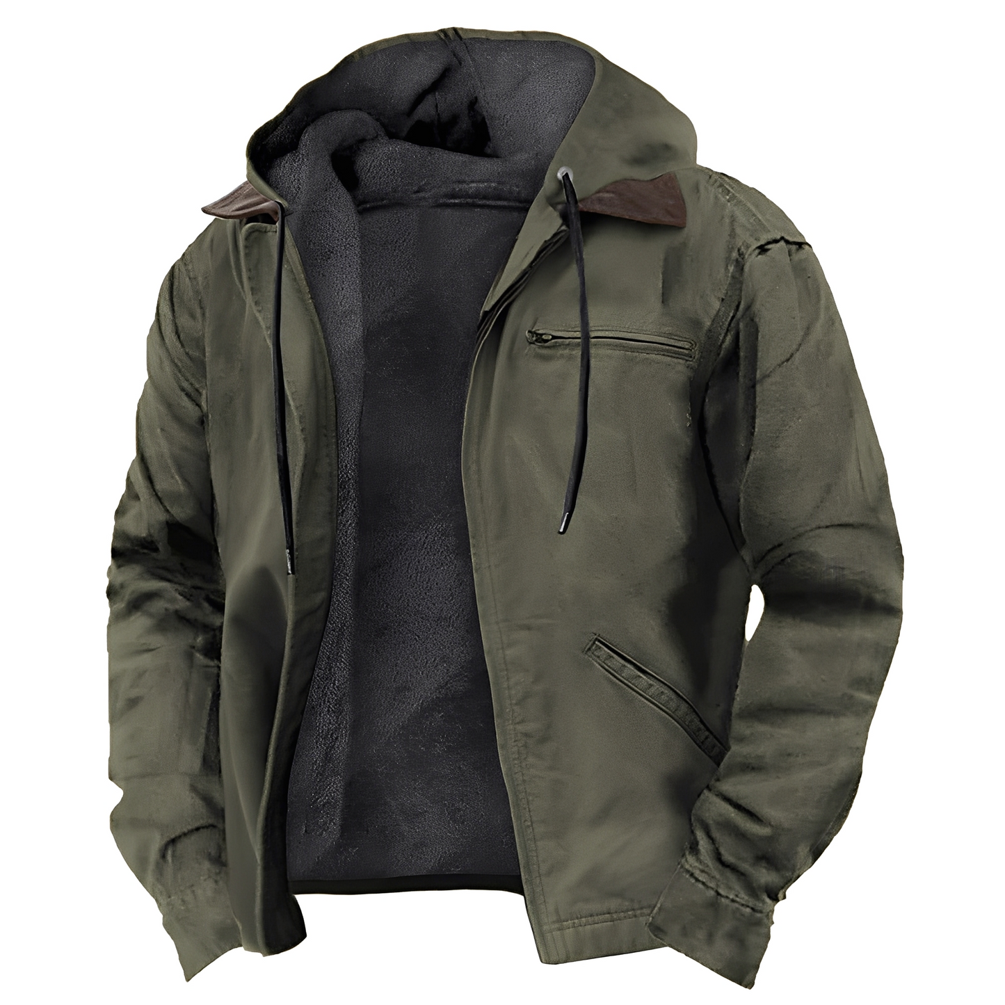 Derrick - Warm hooded jacket with multiple pockets for men