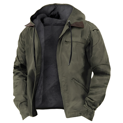 Derrick - Warm hooded jacket with multiple pockets for men
