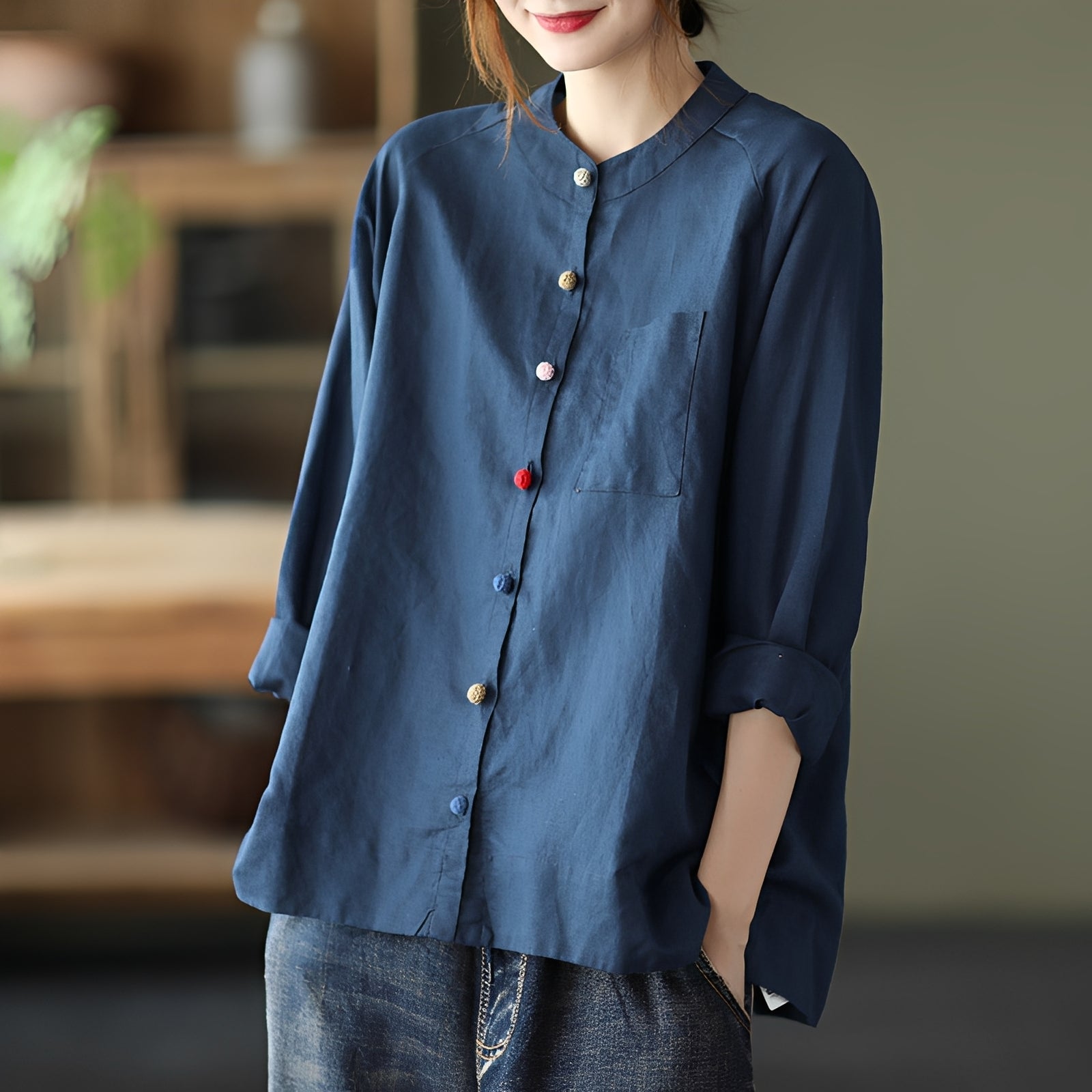 Nellie - Blouse décontractée avec poches pour femmes